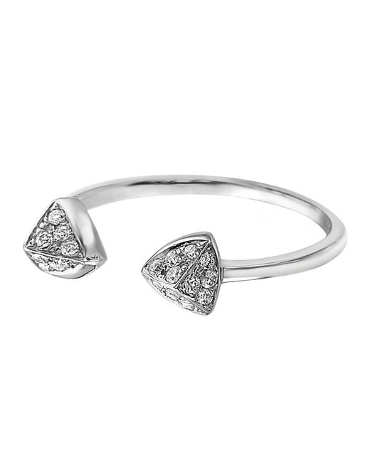 Artisan Metallic 18K Diamond Open Triangle Bypass Ring