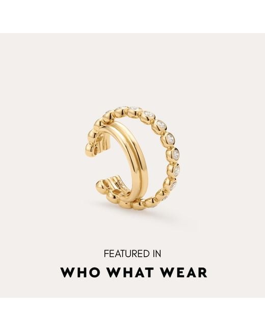 Vanhi Metallic Vina Crystal Bezel Ear Cuff
