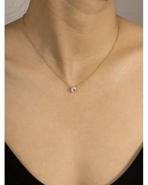 Diamonbliss Metallic Embellished With Swarovski Plated Round Cut Solitaire Pendant Necklace, One Carat