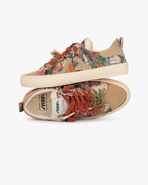 Springa | Unique Vulcanized Sneakers Italian Handmade Pink Wavy Towel Sneakers for men