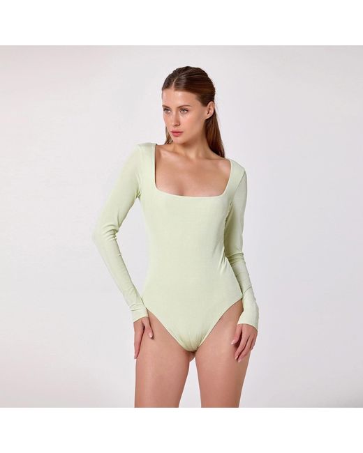 Smart and Joy Pink Square-Neck Bodysuit- Neutrals