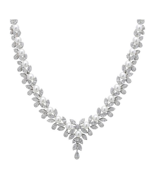 Latelita London Metallic Neutrals Empress Pearl Petal Statement Necklace