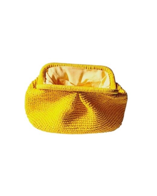 Springmoonatelier Yellow Handmade Raffia Clutch Bag – Bold, Bright, Beautiful