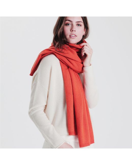 tirillm Orange Alfie Large Cashmere Scarf