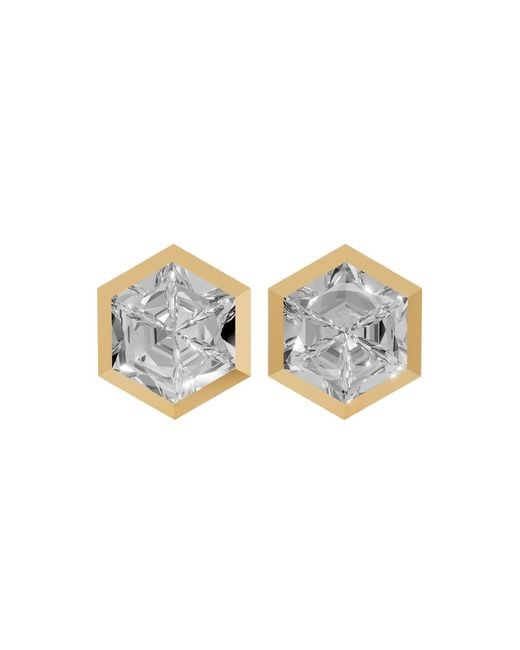 Aya Fine Jewelry Yellow Minimalist Hexagon Lab Diamond Earrings