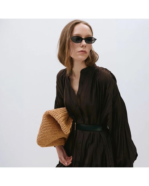 Sd Collection Brown Neutrals Camel Tala Straw Bag