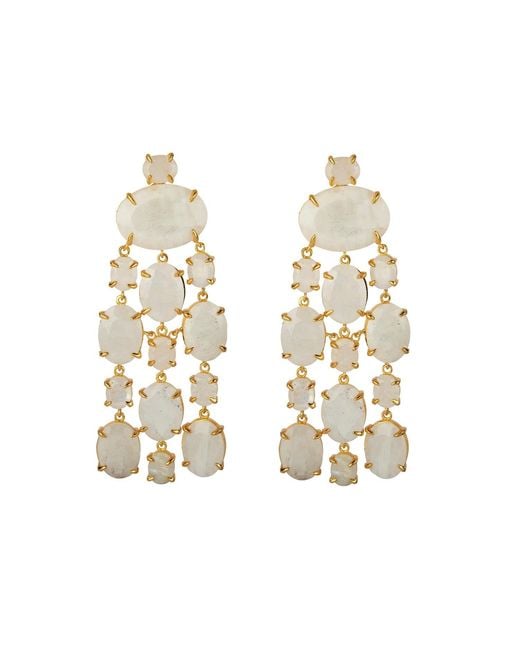 Bounkit Metallic Marysol Earrings Moonstone Clip On