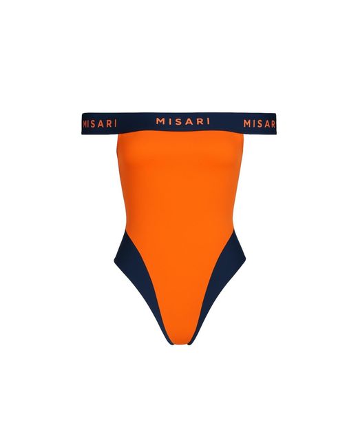 Misari Orange Aura One-Shoulder Swimsuit