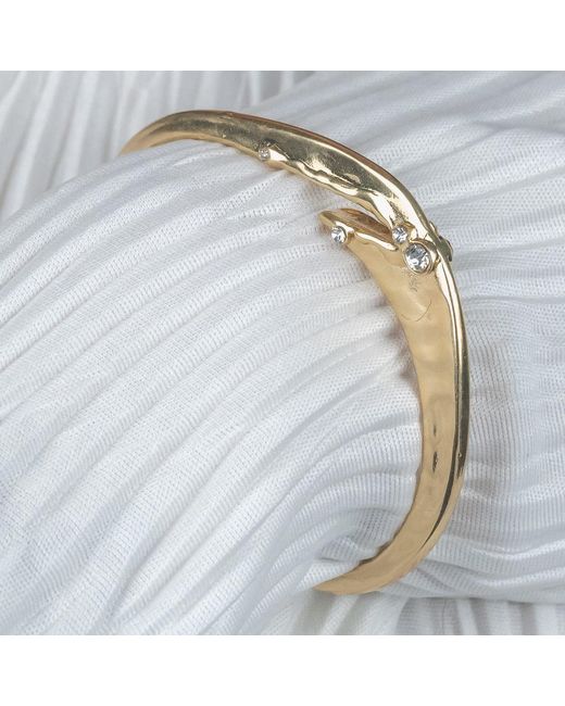Rare Matters Jewelry Metallic Golden Ripple Cuff Bangle Bracelet