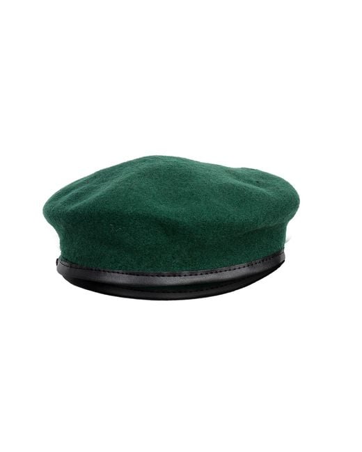 DAVID WEJ Green Wickliffe Wool Beret – for men