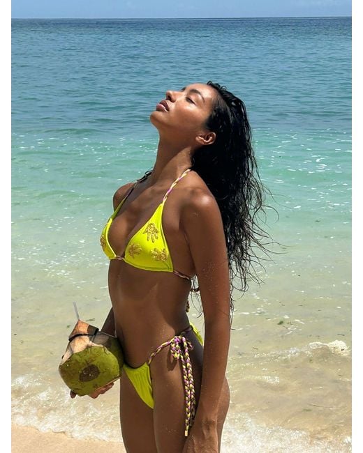 Raw Potential Yellow Sakari Bikini Top