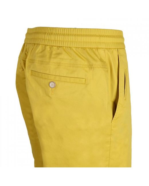 DAVID WEJ Yellow Plain Drawstring Shorts – for men