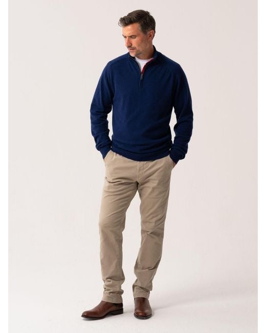 Koy Clothing Blue The Mara Quarter Zip Jumper for men