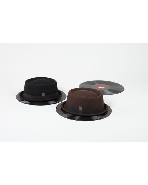 Dasmarca Hats Brown Jack Felt Skimpy Brim Short Brim Rude Boy Mod Style Porkpie Hat for men