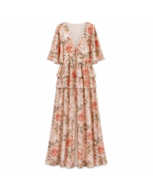 NEVA Pink Ofelia Elegant Floral Maxi Dress