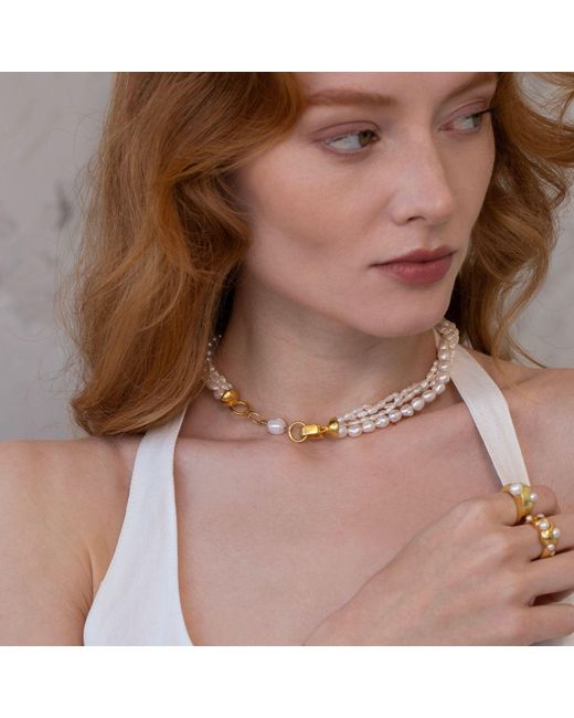 LINYA JEWELLERY Metallic Bera Ocean Pearl Necklace