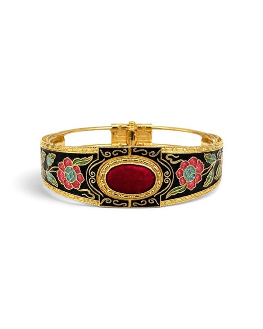 Vstyle Metallic Vintage Cloisonné Expandable Cuff Bracelet