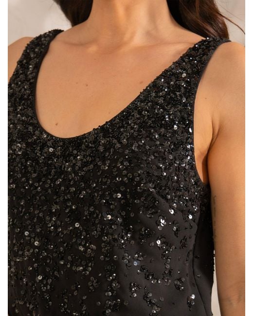 Rose & Nancy Black Selene Sequin Vest