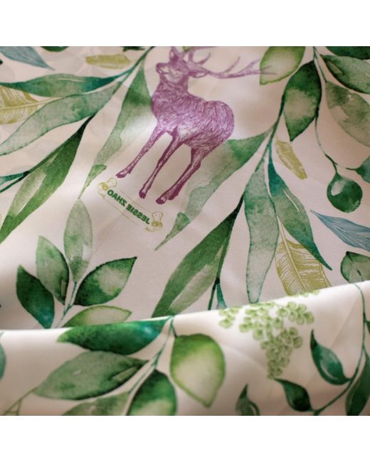 Jessie Zhao New York Green Double Sided Silk Scarf Of The Color Of Breeze