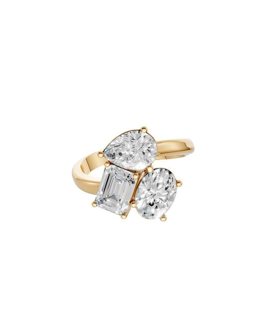 Aya Fine Jewelry Metallic 10K Designer Mixed Shape Lab Diamond Ring