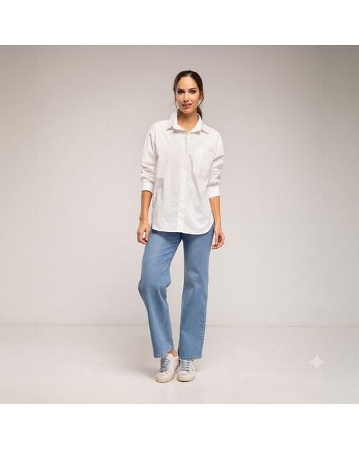 Tantra Spain Sl White Basic Shirt With Back Opening And Pocket