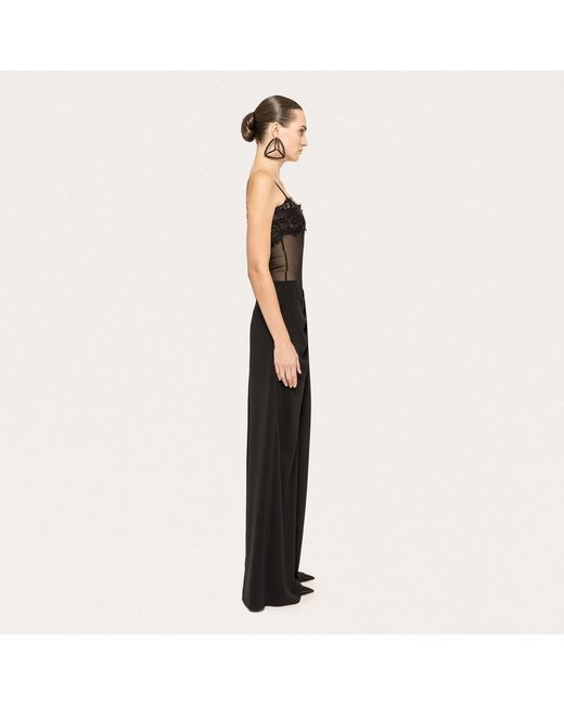 Nissa Black Loose Mid-Rise Pants
