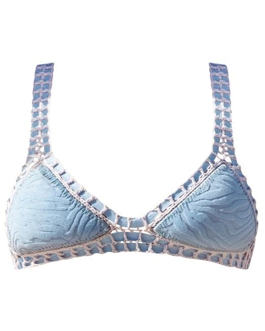 Luxsea Swimwear Blue Lyla Crochet Bikini Top