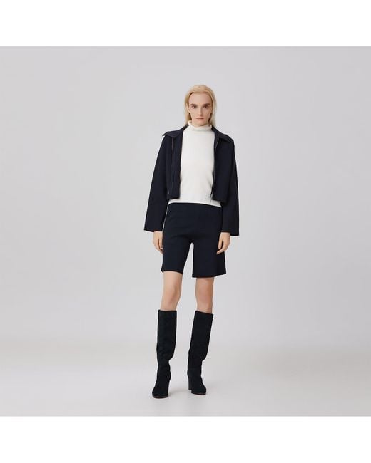 Smart and Joy Black Minimalist Bermuda Shorts
