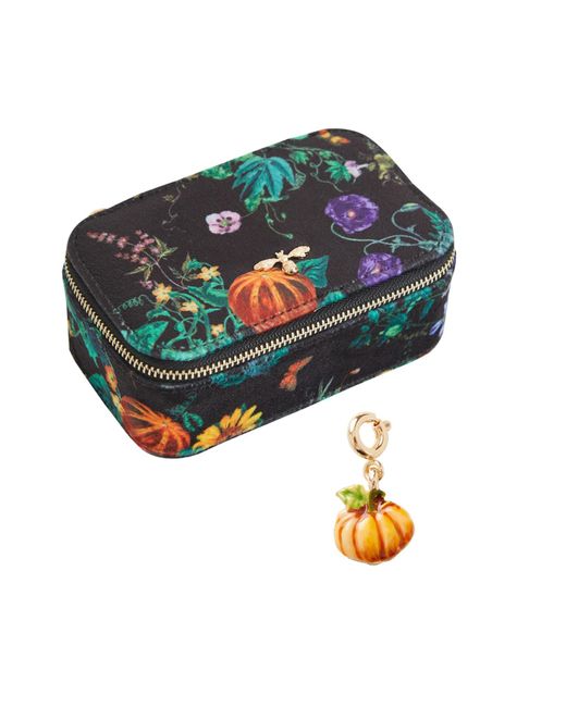 Fable England Multicolor Fable Black Pumpkin Small Jewellery Box, Pumpkin Charm