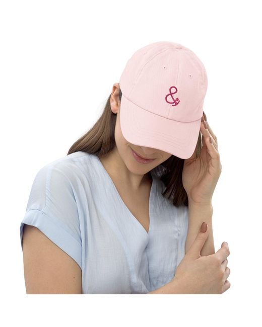 Anchor and Crew Pink Pastel Ampersand Signature Embroidered Chino Cap