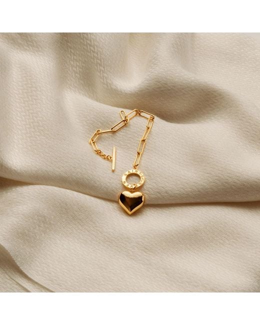 Seven Saints Metallic I Am Loved, Heart Charm Chain Bracelet, Over Sterling
