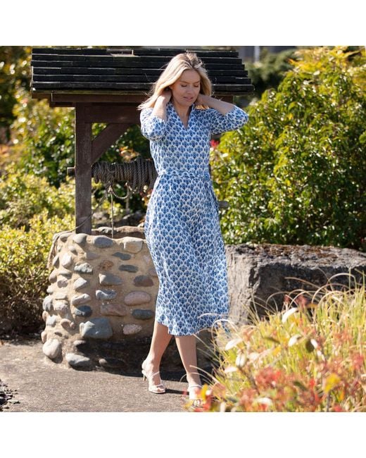 At Last Blue Cotton Chelsea Midi Dress