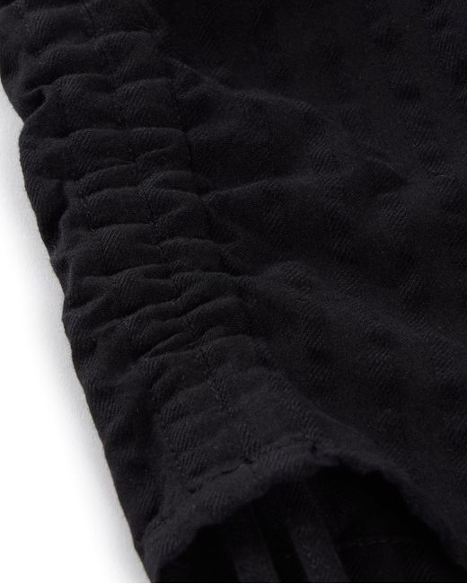 Thinking Mu Black Gathered Seersucker Florence Top
