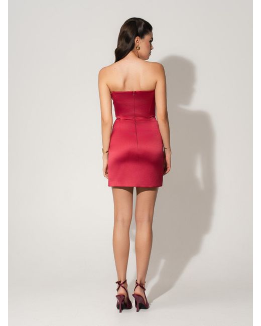 Tia Dorraine Red A Touch Of Glamour Satin Mini Dress