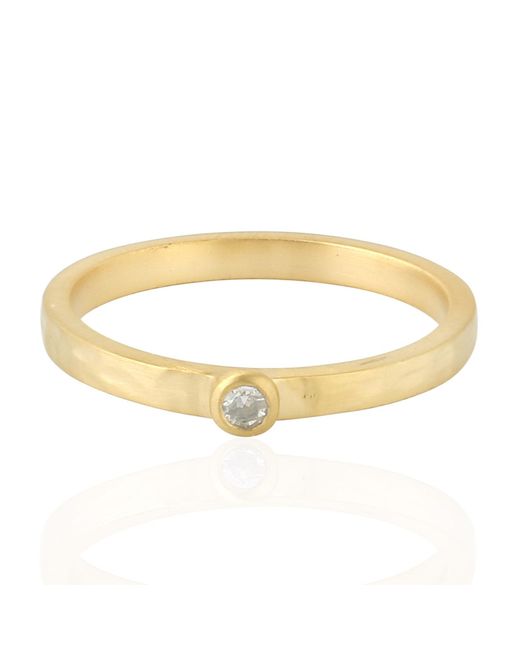 Artisan Metallic Minimal Bezel Set Diamond Ring