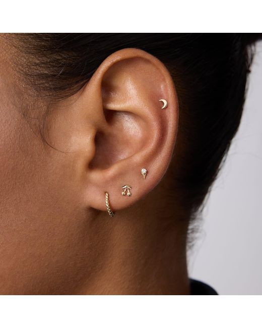 Vanhi White 14K Solid Cherry Flat Back Stud
