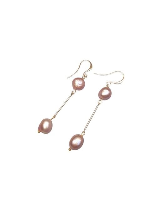 Way to Chic Metallic Rose Pearl Earrings Elegant Rose