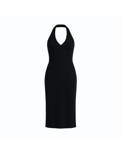 Monlicia Black Orion Halter Cotton Midi Dress –