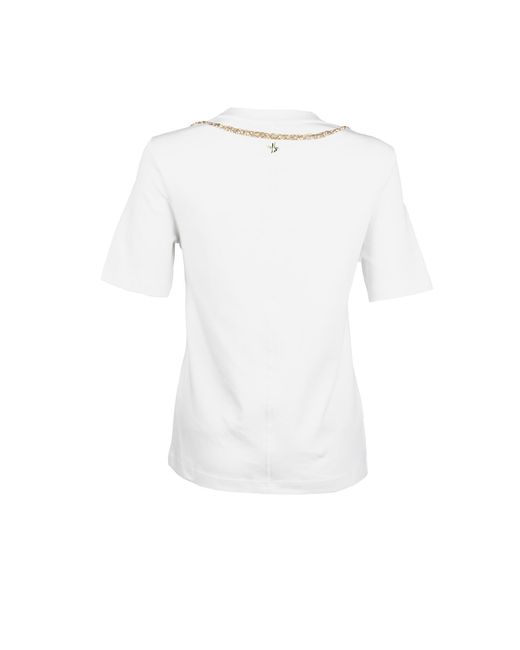 House of Laines London White Laines Couture Embellished Crystal Wrap Around Snake T-Shirt