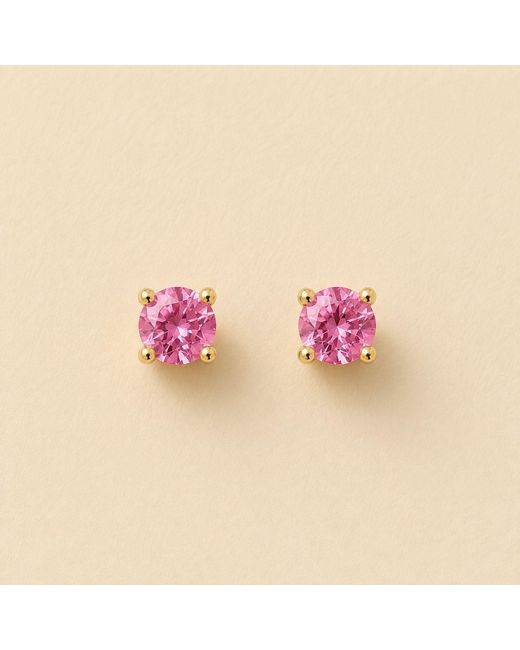 Lily Flo Jewellery Pink Sapphire Claw Set Stud Earrings