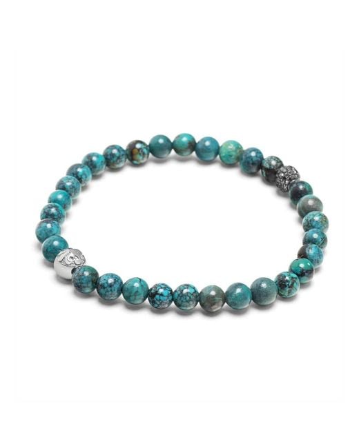 Nialaya Blue Diamond Wristband With Bali for men