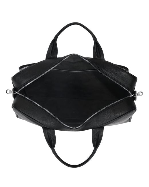 Luis Steven Black Briefcase- Pebble Leather for men