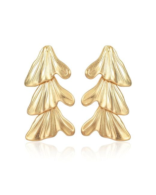 Rare Matters Jewelry Metallic Layered Leaf Earrings