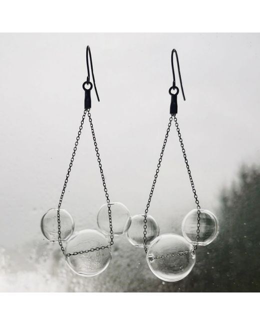 Laura Daili Metallic Neutrals Mickey – Blown Glass Bubble Earrings