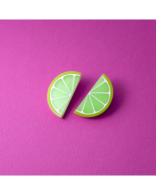 By Chavelli Green Lime Stud Earrings