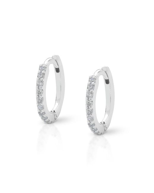 Nellou Jewellery Metallic Ava Huggie Earrings Large Sterling