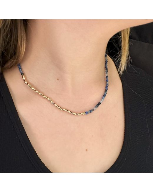Clemence Wren Metallic Asymmetric Gemstone Necklace Nuggets