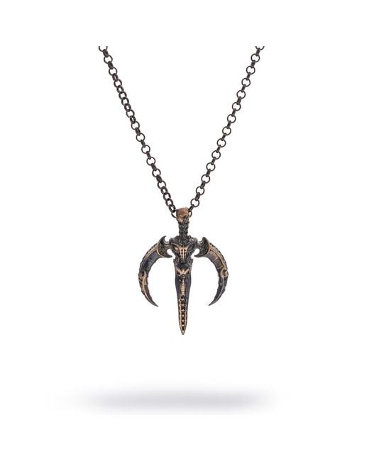 Ebru Jewelry Metallic Winged Guardian Sterling Necklace for men