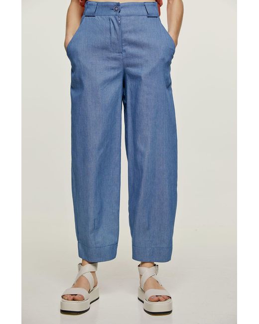 Conquista Blue Loose Fit Denim Style Pants