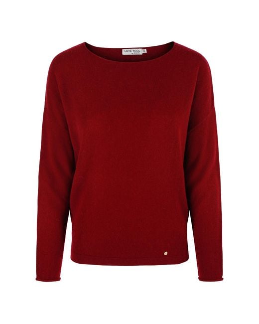 tirillm Red Ally Cashmere Boatneck Pullover